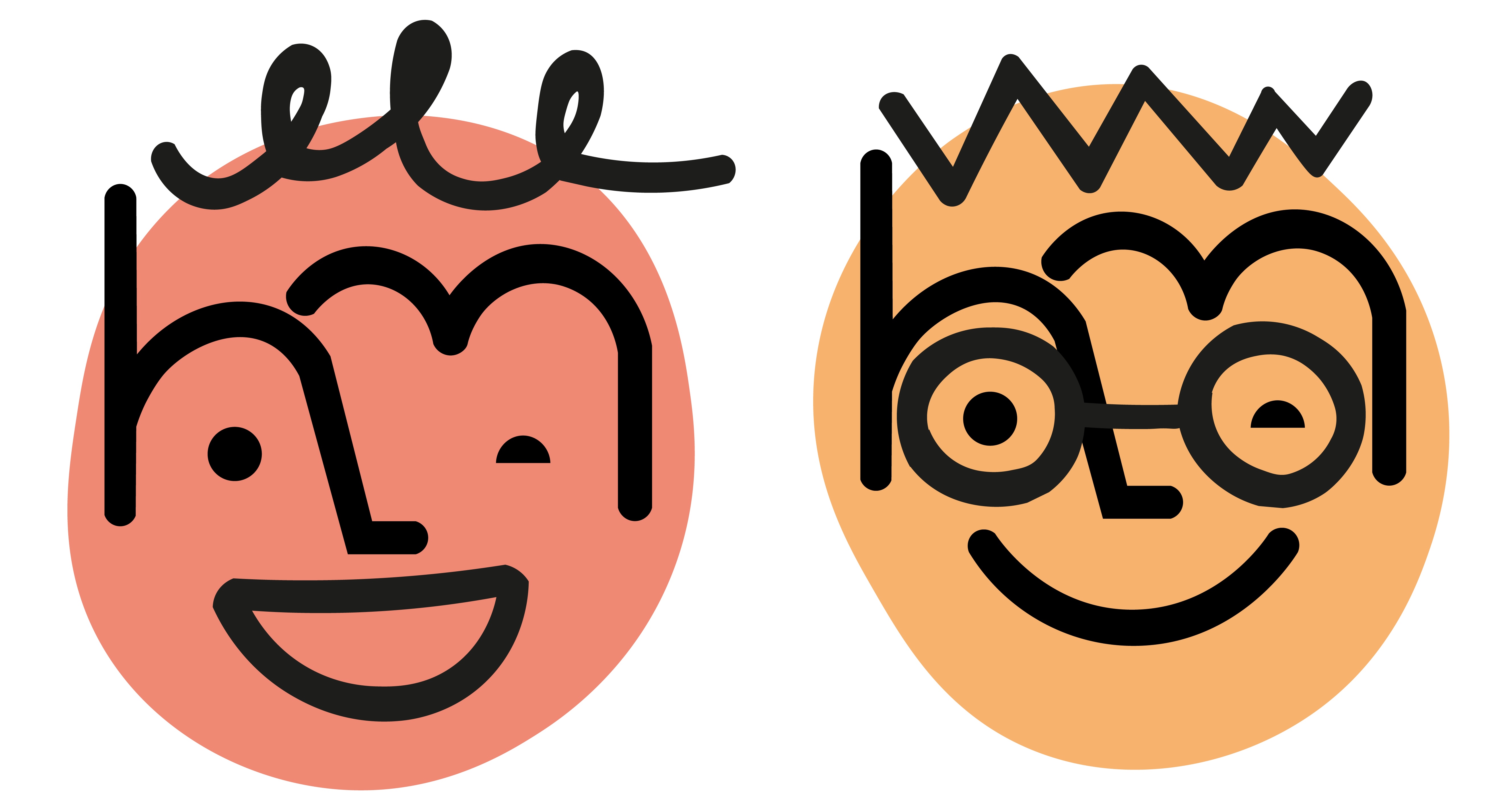 Variante Curioso: Mark con rizos y Mark con lentes y corona zigzag