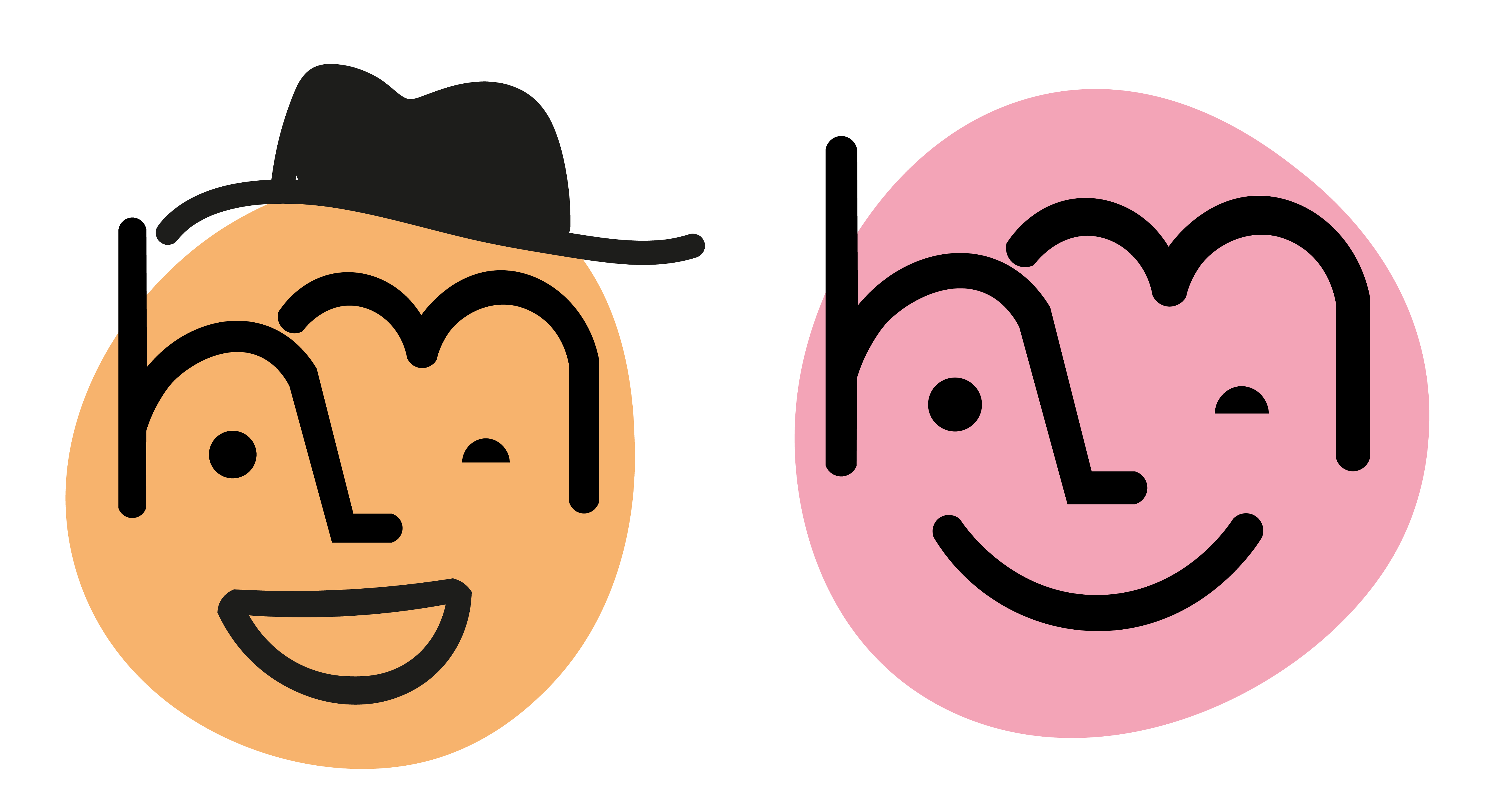 Variante Sereno: Mark con sombrero y Mark calmo sonriendo