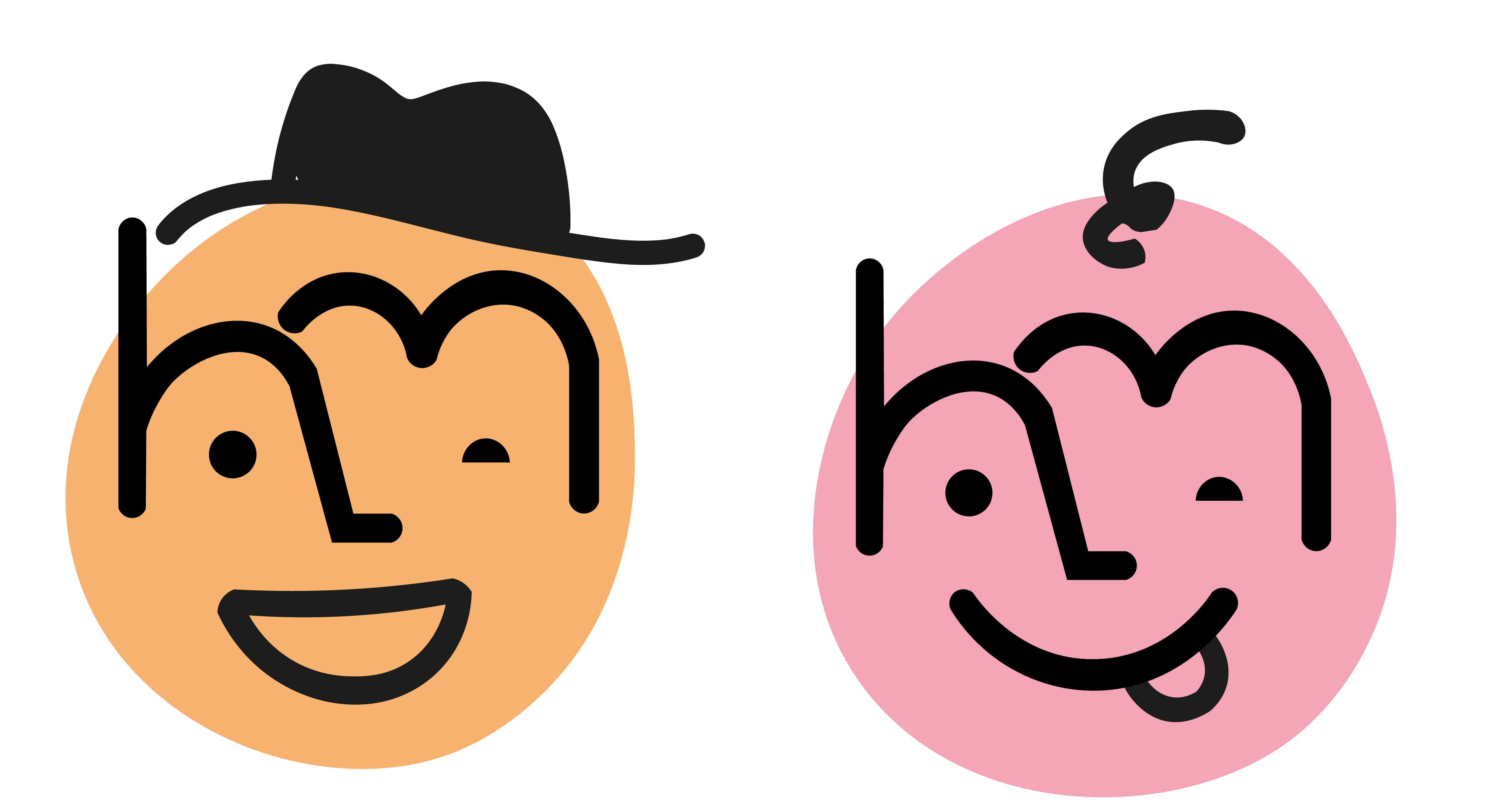 Variante Elegante: Mark con sombrero y Mark con tirabuzón