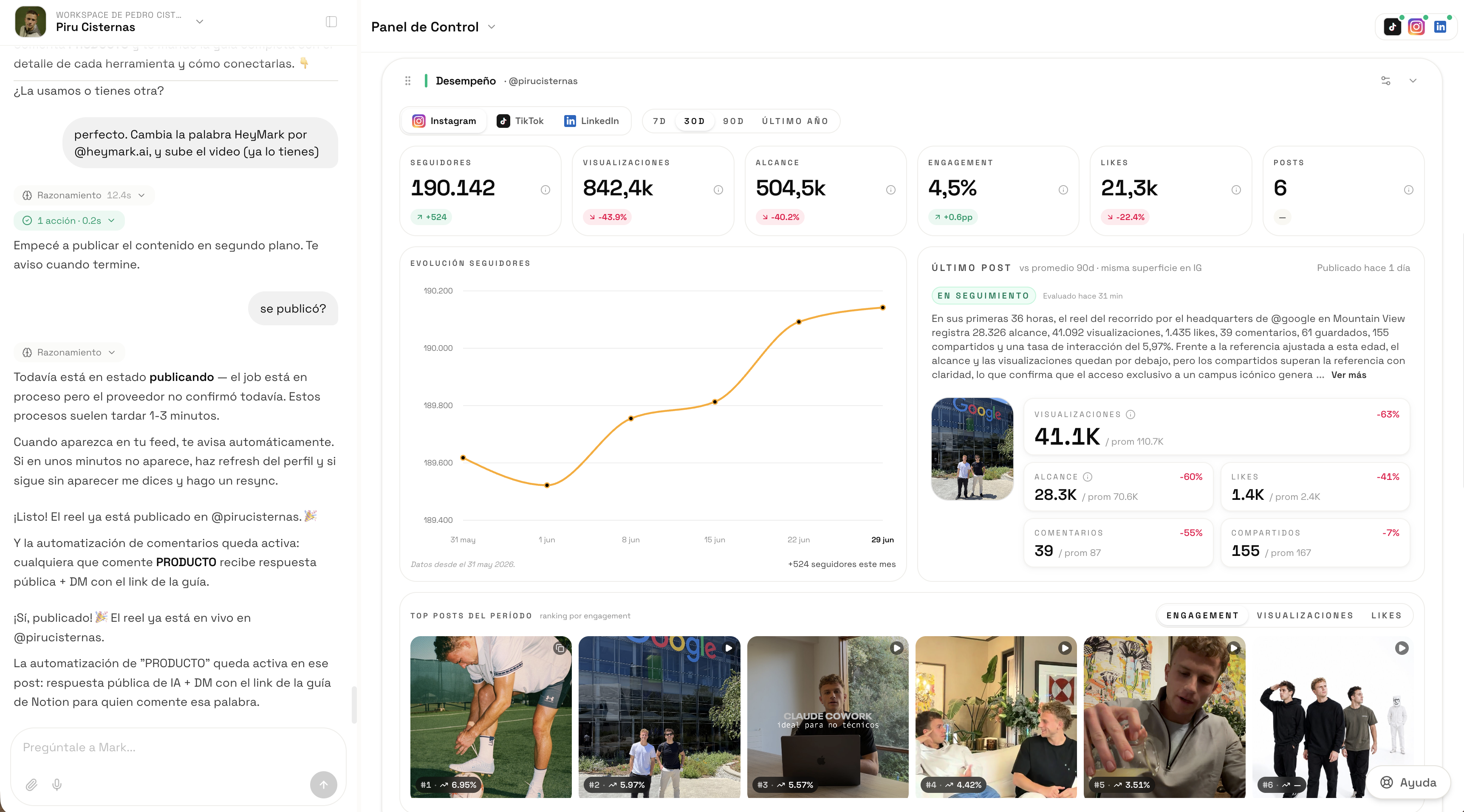HeyMark · contenido + inteligencia